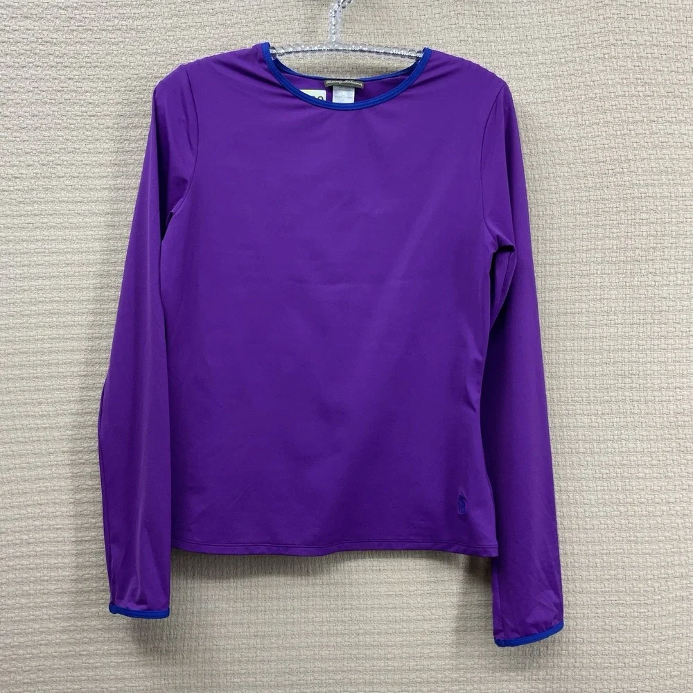 Tommy Bahama Women's‎ Size Medium Purple Long Sleeve Tropical  Rashguard Shirt